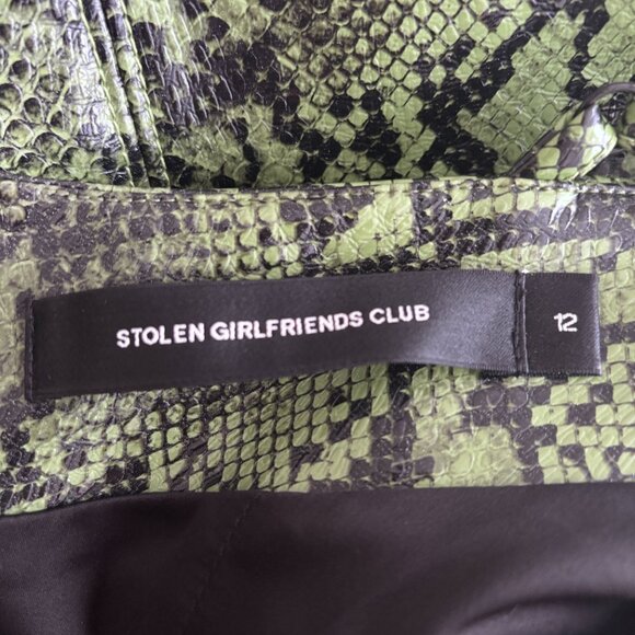 Stolen Girlfriends Club Glam Metal Python Dress in Green - Picture 9 of 9